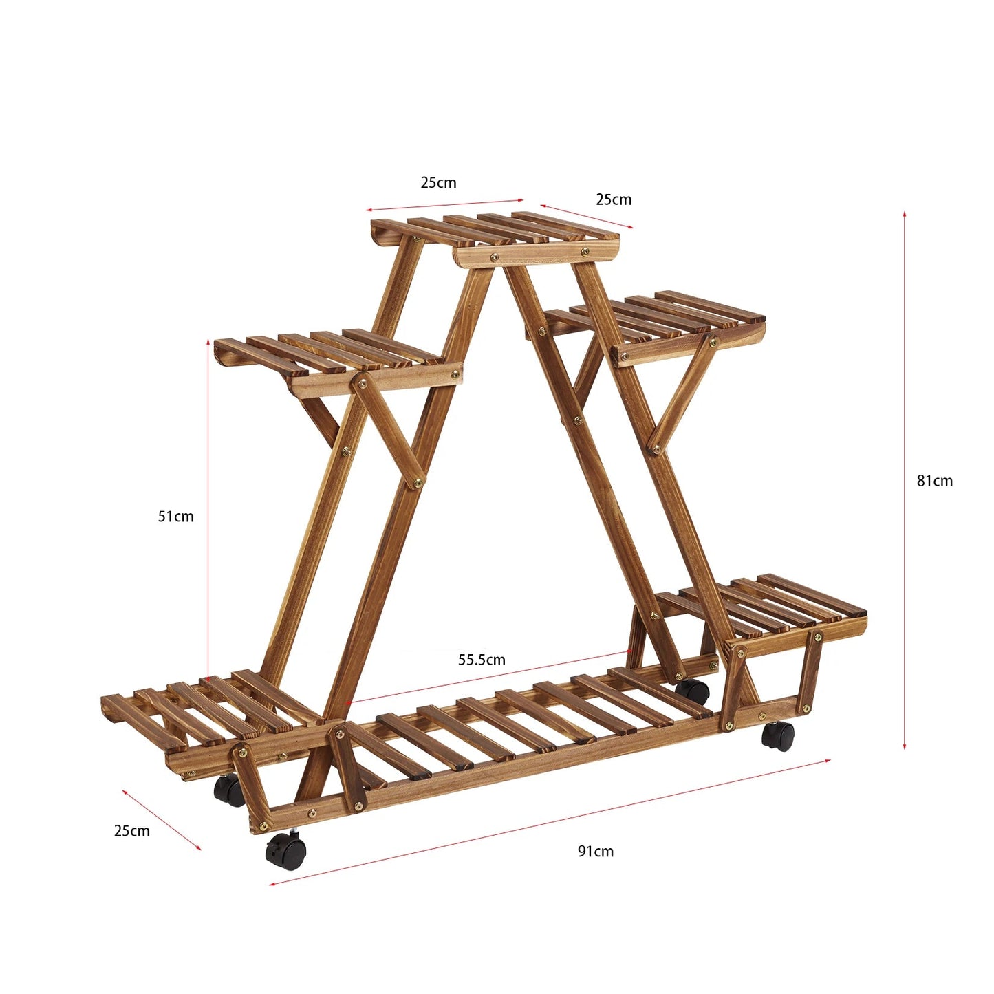 Movable Wood Plant Stand, Triangular Shelf, Flower Pot, Storage Holder, Garden Display, Shelving Rack, Outdoor, Indoor, 6 Tier    Home Decor Supply | Online Retail | ShoreShopper.com