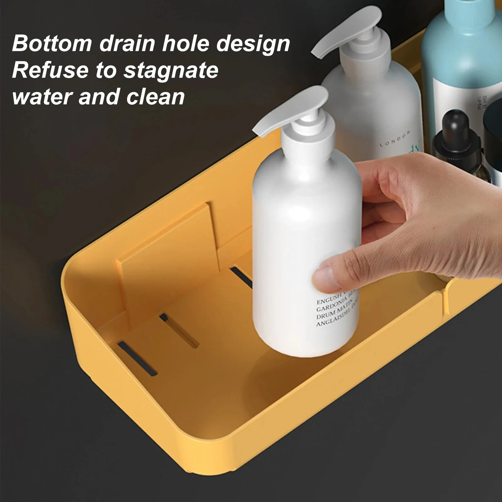 Bathroom  Kitchen Convenience Rack Shelf Makeup Storage Organizer Shower Shelf Cosmetics Shampoo Rack  Wall Spice No Drilling    Home Decor Supply | Online Retail | ShoreShopper.com