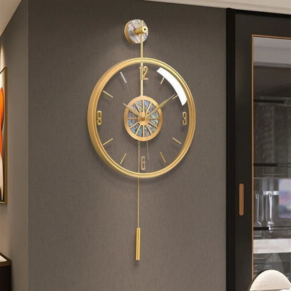 Modern Luxury Large Wall Clock With Pendulum Minimalist Decorative Art Silent Clock Nordic Living Room Bedroom Office Wall Clock    Home Decor Supply | Online Retail | ShoreShopper.com