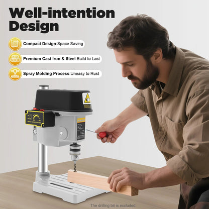 340W Portable Benchtop Drill Press, High-precision 3 Speed Adjustable Mini Portable Electric Bench Drill Stand for Iron Wood    Home Decor Supply | Online Retail | ShoreShopper.com