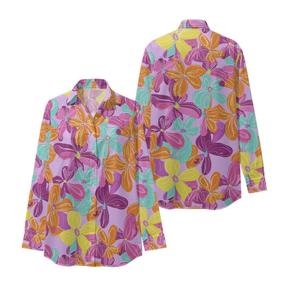 Women Luxury Floral Shirt Gradient Printed Blouse Elegant Button Up Long Sleeve Shirt for Office Casual Spring Summer Trend    Your Coastal Marketplace | Shoreshopper.com