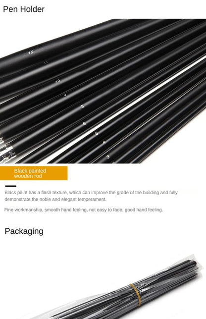 6pc new concept paintbrush wild boar mane oil painting brush water powder acrylic nail round head long black pole paintbrush set    Home Decor Supply | Online Retail | ShoreShopper.com