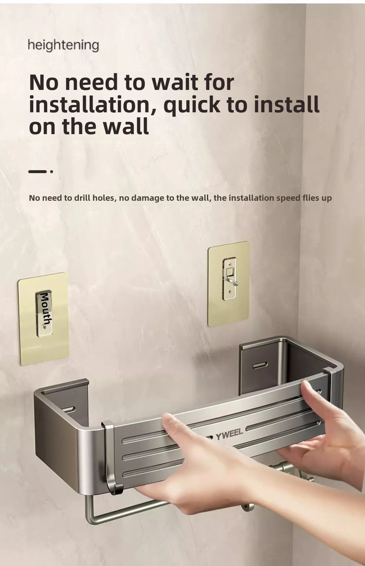 Bathroom storage shelf Bathroom toilet washstand Hand washing bathroom shower gel Wall storage shelf free of holes    Home Decor Supply | Online Retail | ShoreShopper.com