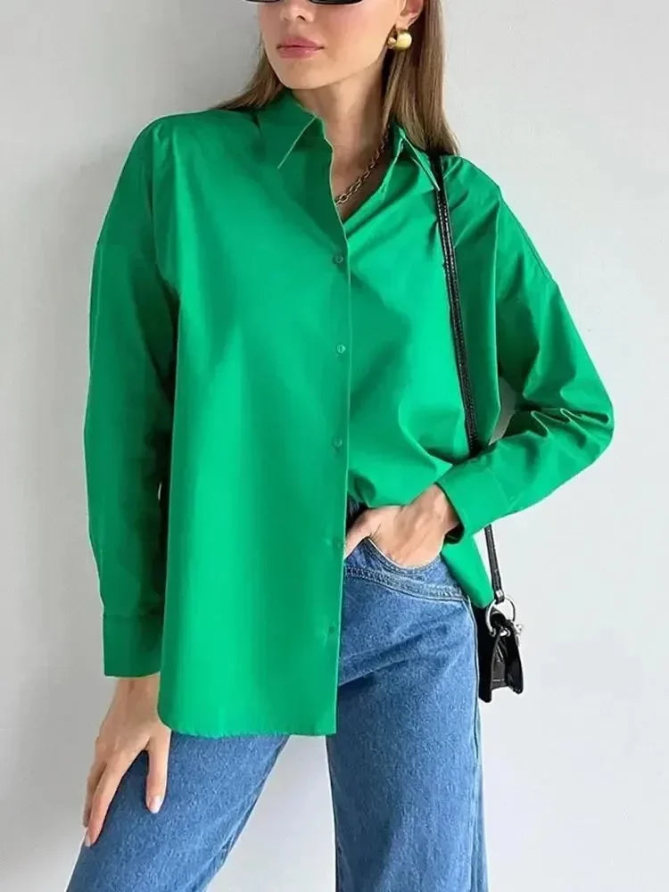 100% Cotton Shirts for Women Spring and Summer Fashion Long Sleeve Shirt Single Breasted Design Casual Loose Blouse for Women    Your Coastal Marketplace | Shoreshopper.com