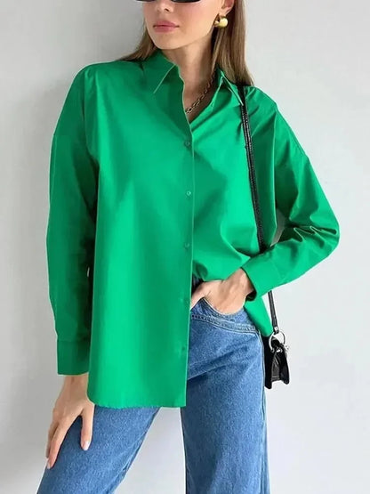 100% Cotton Shirts for Women Spring and Summer Fashion Long Sleeve Shirt Single Breasted Design Casual Loose Blouse for Women    Your Coastal Marketplace | Shoreshopper.com