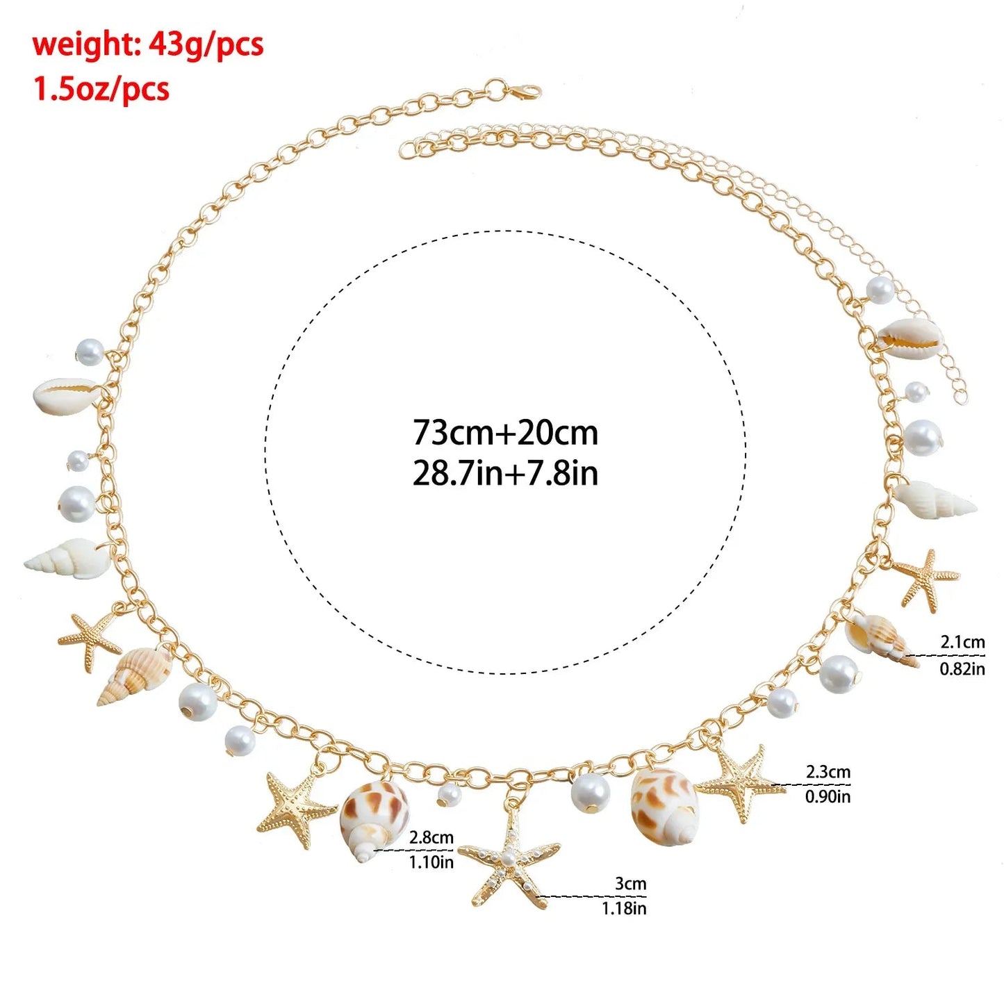 Bohemian Summer Beach Shell Waist Link Imitation Pearl Sea Star Conch Pendant Body Chain for Women Fashion Jewelry Accessories    Your Coastal Marketplace | Shoreshopper.com