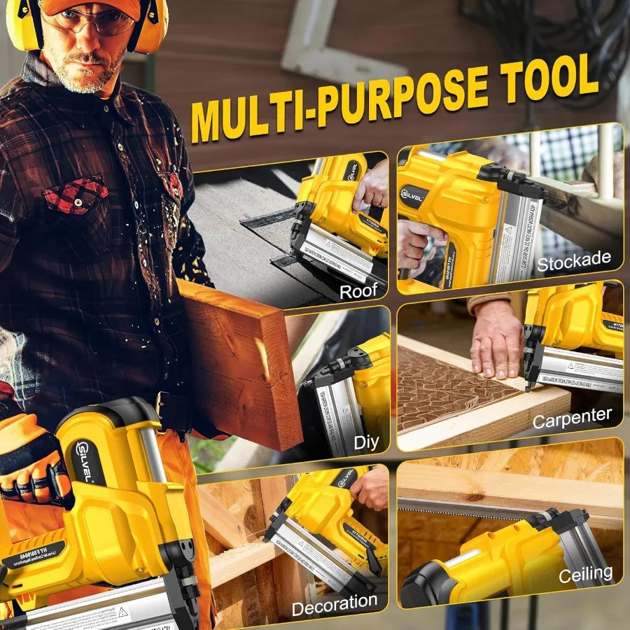 SILVEL 18 Gauge Cordless Brad Nailer 2 in 1 Cordless Nail Gun/Electric Stapler with Dual 4.0Ah Batteries Fast Charging Technolo    Home Decor Supply | Online Retail | ShoreShopper.com