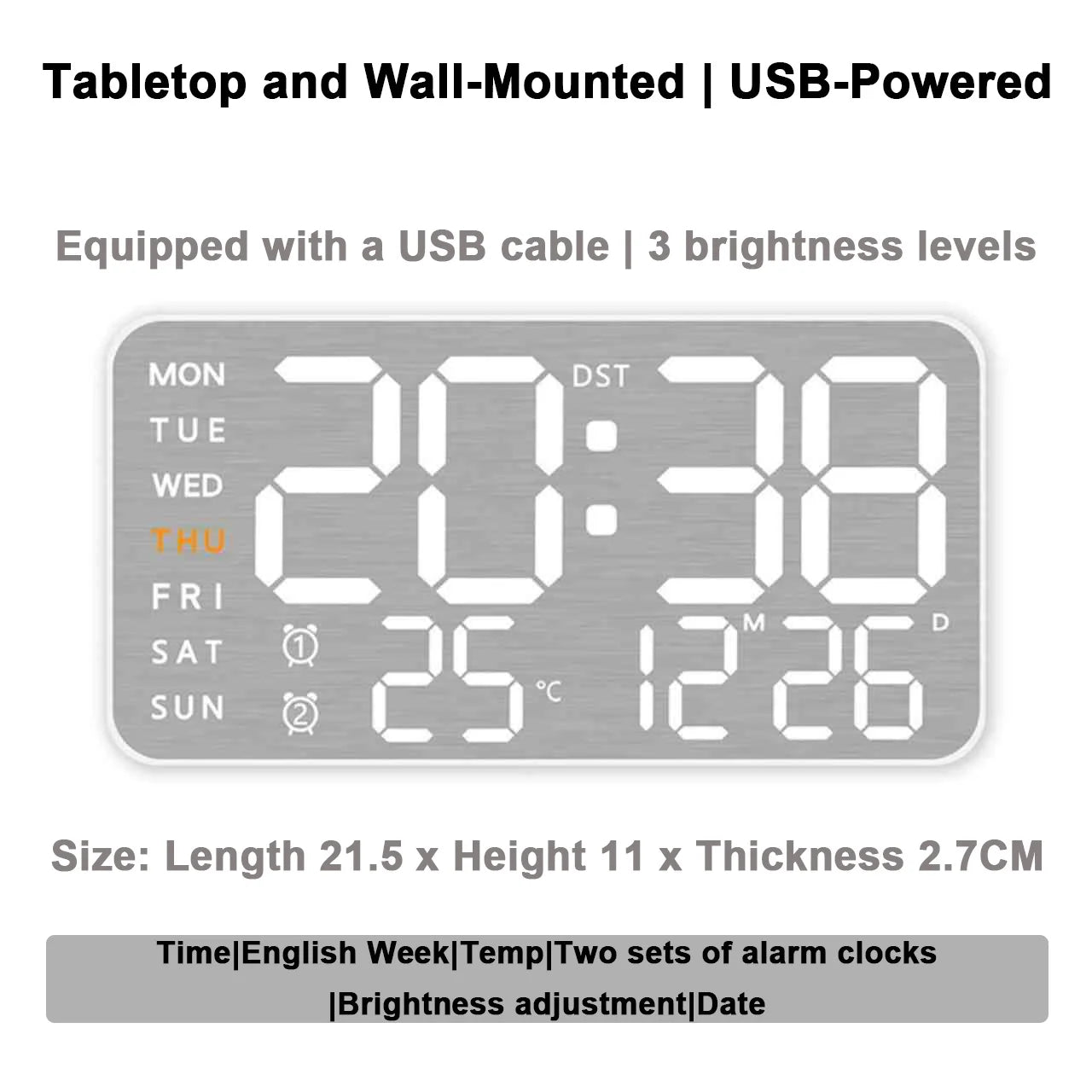 Mirror Brushed Finish Wall Clock Premium Modern Home Wall Clock    Home Decor Supply | Online Retail | ShoreShopper.com