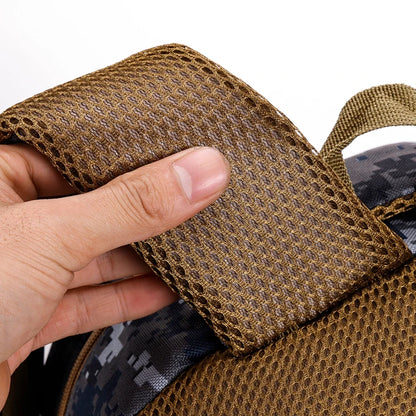 Camouflage large-capacity backpack - adjustable shoulder strap, outdoor theme style, zipper closure, ideal for hiking - ShoreCo.Shop