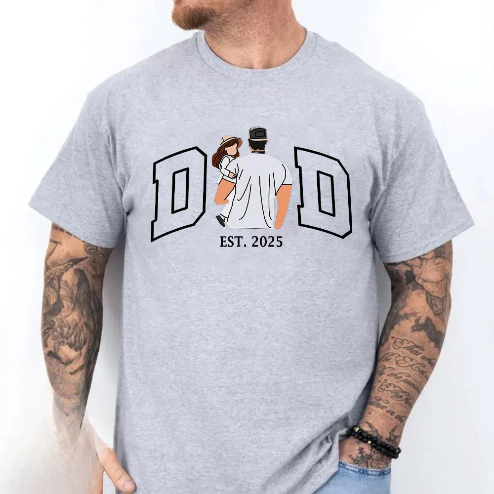 Fathers Day Gift Shirt Men Personalized Dad Portrait Family Design Cotton Tee Present for Husband Birthday Men Clothing    Your Coastal Marketplace | Shoreshopper.com