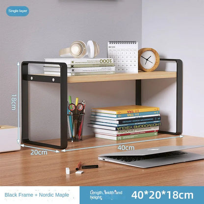 Shelf Desktop Storage  Bookshelf Student Desk Shelves Racks Office Computer Desk Tiered Cabinet Home Storage Holders Organizer    Home Decor Supply | Online Retail | ShoreShopper.com