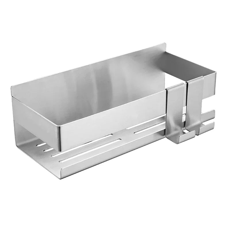 Stainless Steel Shower Shelf Without Drilling Wall Mounted Shower Caddy Basket with Hooks for Bathroom Kitchen Shelf Organizer    Home Decor Supply | Online Retail | ShoreShopper.com