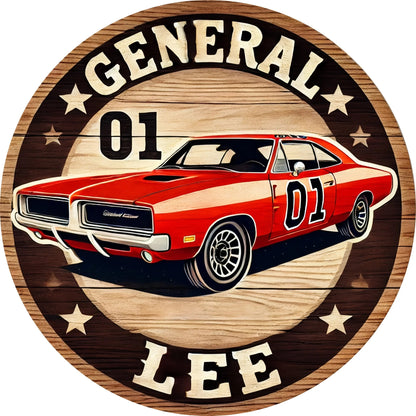 General Dukes Lee Vintage Aluminum Wall Art Sign - 8x8 Retro Decor    Home Decor Supply | Online Retail | ShoreShopper.com
