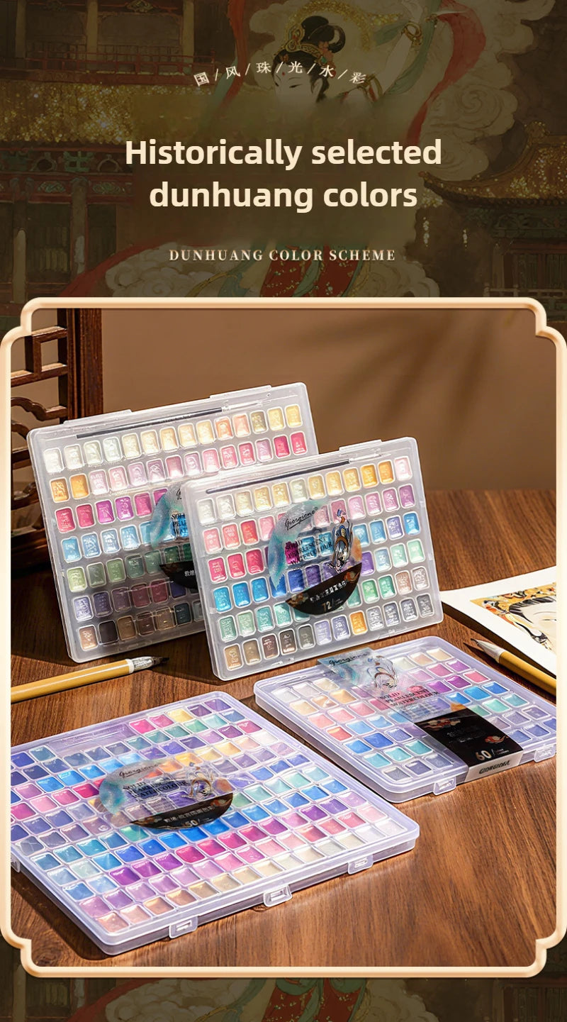 12/98/150/180 Colors Pearl Solid Water Color Paint Set Portable Professional Watercolor Painting School Art Supplies Stationery    Home Decor Supply | Online Retail | ShoreShopper.com