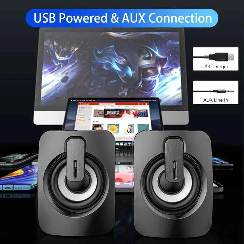Computer Speakers HiFi Stereo Microphone Audio PC Speaker USB Wired Caixa De Som with LED Light for Desktop Computers PC Laptops