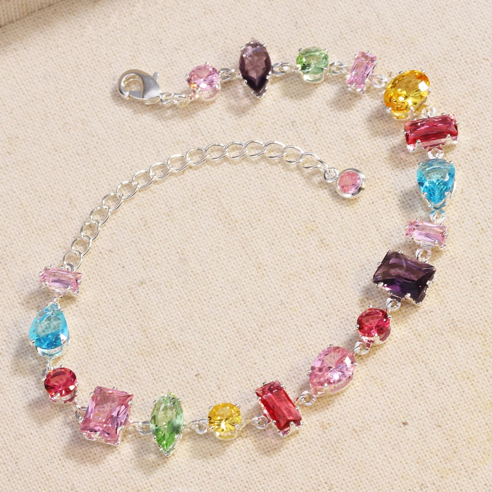 Brand 18K Gold Plated New Luxury Colourful Crystal Zircon Necklace For Women Fashion Party Jewelry Accessories Ladies Jewellery    Home Decor Supply | Online Retail | ShoreShopper.com
