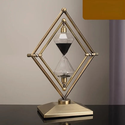 [Luxury Hourglass Timer] 30 Minutes Luxury Modern Geometric Hourglass Timer Ornament | Office Desk Decoration Display    Home Decor Supply | Online Retail | ShoreShopper.com