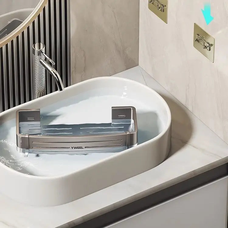 Bathroom storage shelf Bathroom toilet washstand Hand washing bathroom shower gel Wall storage shelf free of holes    Home Decor Supply | Online Retail | ShoreShopper.com