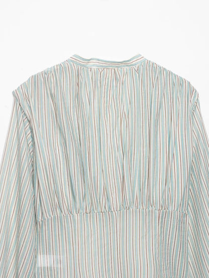 Women Sexy Shirts Spring Summer New Female V-Neck Long Sleeve Shirt Waist-Cinching Striped Tops Lady Chic Casual Holiday Blouses    Your Coastal Marketplace | Shoreshopper.com