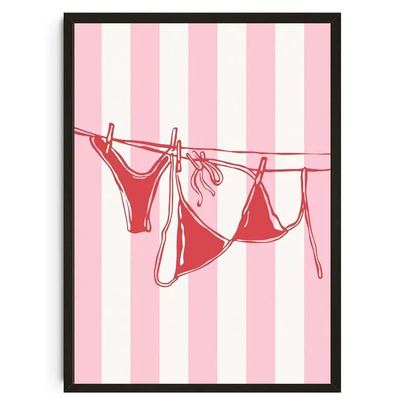 Seashells Meet Me At The Beach Poster Summer Sea Bikini Coastal Quotes Canvas Painting Trendy Wall Art Room Home Decor    Your Coastal Marketplace | Shoreshopper.com