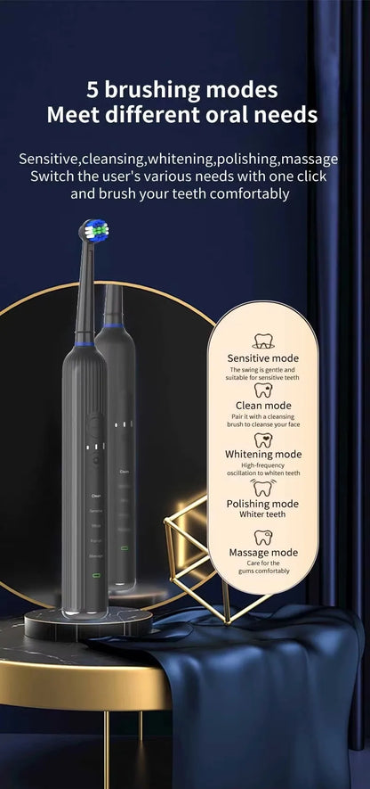Compatible with Oral B Sonic Electric Toothbrush Smart Ultrasonic Dental Teeth Whitening Rechargeable Adult Tooth Brush 3 Head - ShoreCo.Shop