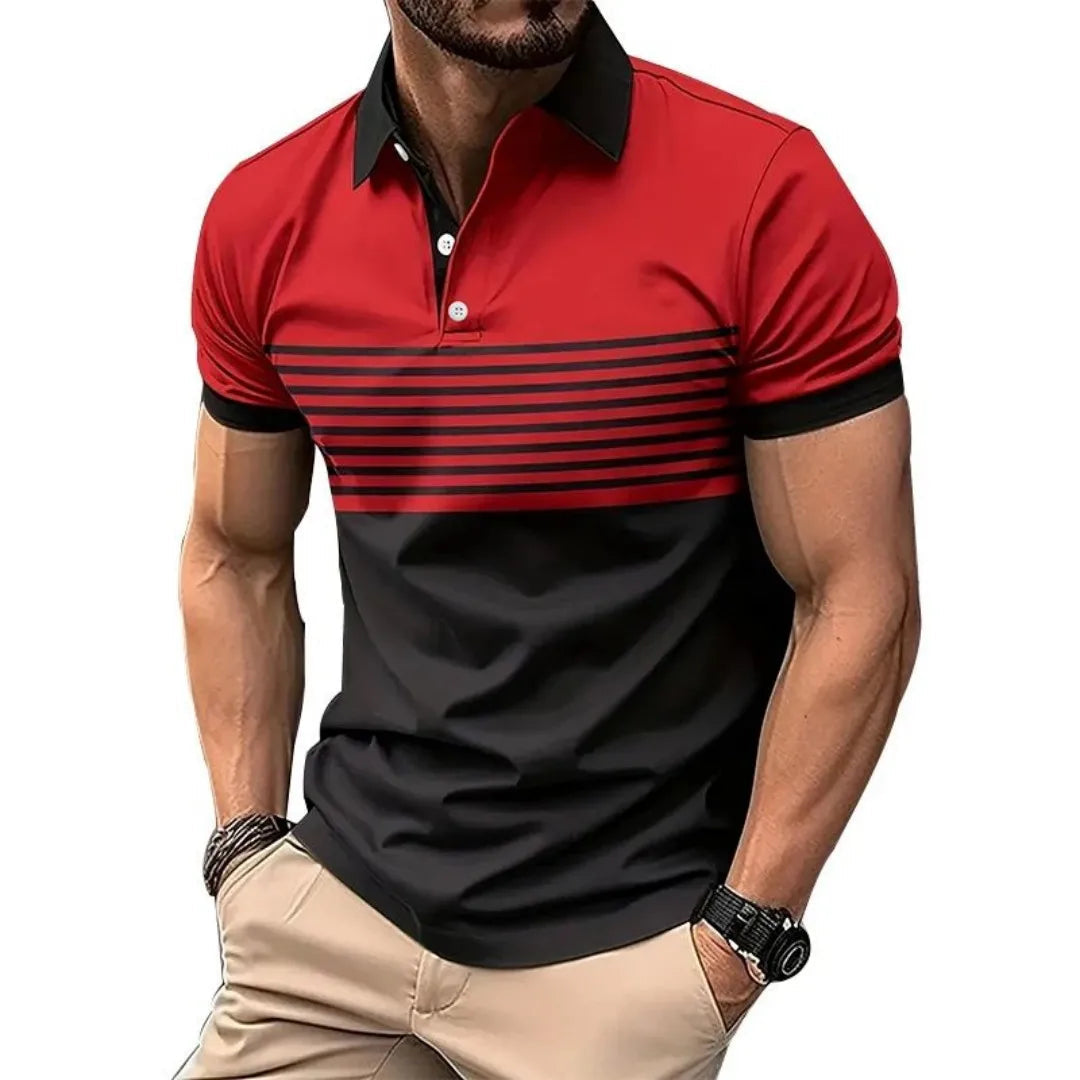 The 2025 summer new men's POLO shirt is a casual and fashionable striped printed street men's wear    Home Decor Supply | Online Retail | ShoreShopper.com