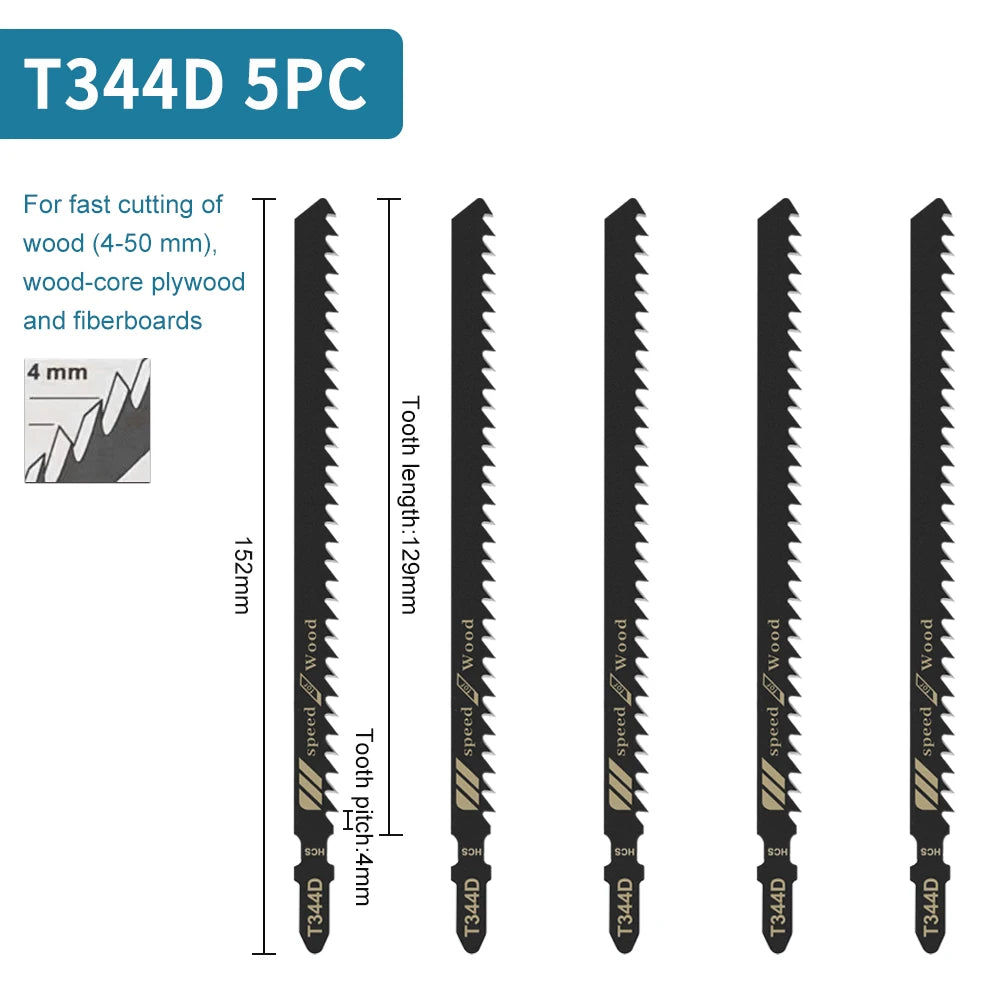 Jigsaw Blades Set T-Shank Jig Saw Blades for Wood Plastic and Metal Cutting Compatible as Bosch/DEWALT/RYOBI/One+/Makita - ShoreCo.Shop