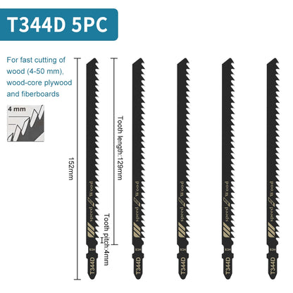 Jigsaw Blades Set T-Shank Jig Saw Blades for Wood Plastic and Metal Cutting Compatible as Bosch/DEWALT/RYOBI/One+/Makita - ShoreCo.Shop