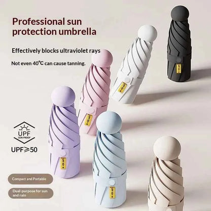 Compact Travel Mini Umbrella Uv Protection Umbrella 5 Fold Ultra Lightweight Sunshade Umbrellas Protable Manual