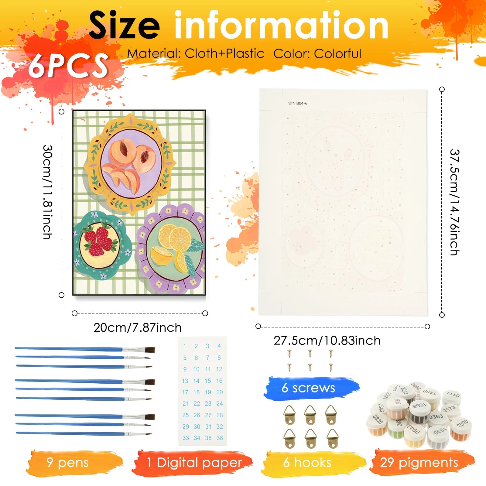 6Pcs Beginners Oil Painting Set Paint by Numbers Kit with Canvas and Brush Accessories Painting Kit for Home Office Wall Decor    Home Decor Supply | Online Retail | ShoreShopper.com