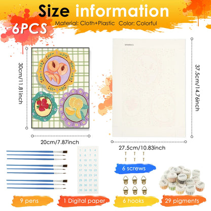 6Pcs Beginners Oil Painting Set Paint by Numbers Kit with Canvas and Brush Accessories Painting Kit for Home Office Wall Decor    Home Decor Supply | Online Retail | ShoreShopper.com