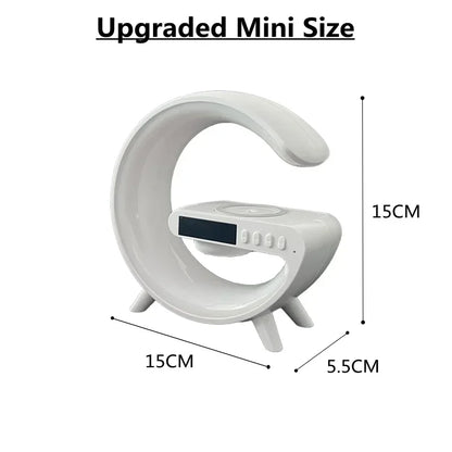 Multifunction RGB Light Bluetooth Speaker Alarm Clock 15W Wireless Charger Stand Pad For iPhone Samsung Fast Charging Station - ShoreCo.Shop