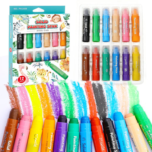 8/12 Colors Crafts Paint Sticks Color Solid Painting Stick Washable Paint Sticks Drawing Graffiti Art for Kids and Students    Home Decor Supply | Online Retail | ShoreShopper.com