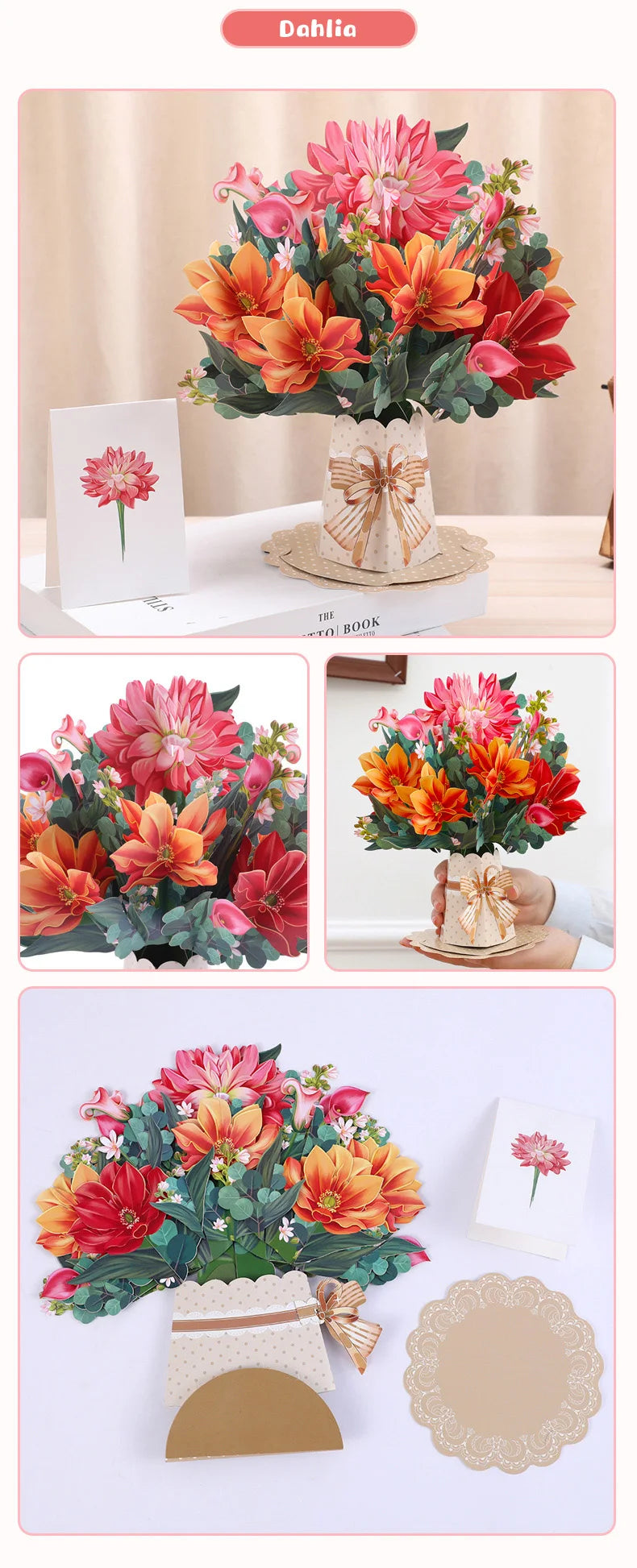 3D Creative Bouquet Gift Card for Mother Father Wife Friends Blessing Card Gift for Mothers Fathers Day Thank You Greeting Cards    Your Coastal Marketplace | Shoreshopper.com