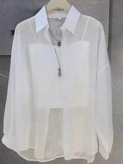 New Women's Shirt | Lightweight Breathable, Solid Color, Straight Button Placket, Lapel, Long-Sleeve, Outerwear & Sun-Protective    Your Coastal Marketplace | Shoreshopper.com