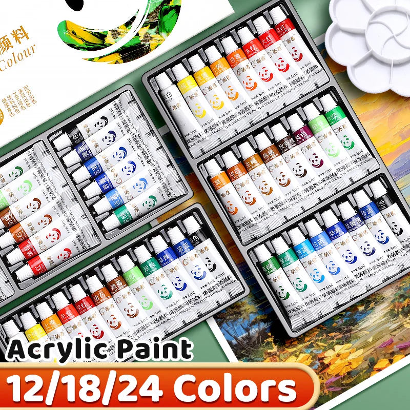 Acrylic Paint Set 12/18/24 Colors 5ml/0.17oz,Water-Proof Portable Art Rich Pigments for DlY Craft,Drawing,Painting,Canvas, Rock    Home Decor Supply | Online Retail | ShoreShopper.com