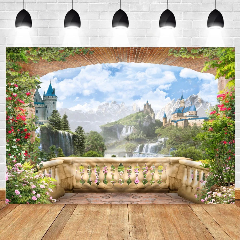 Summer Seaside Beach Photography Backdrop Natural Scenery Castle Tropical Sunshine Palms Leaves Photo Background Studio Props    Your Coastal Marketplace | Shoreshopper.com