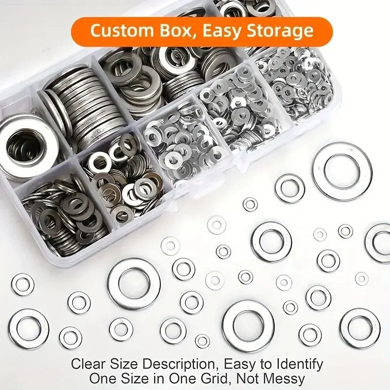 360/580pcs 304 Stainless Steel Flat Washers Set, Perfect For Home Decor, Factory Repair, Kitchens, Shops & More    Home Decor Supply | Online Retail | ShoreShopper.com