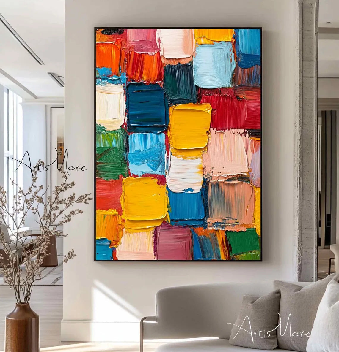 Texture Handmade Painting on Canvas Abstract Colorful Modern Minimalism Wall Art Decor Large    Home Decor Supply | Online Retail | ShoreShopper.com