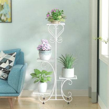 Metal Plant Shelf Flower Display Stand Garden Planter Holder with 4 Tier Shelves Indoor (Black)    Home Decor Supply | Online Retail | ShoreShopper.com