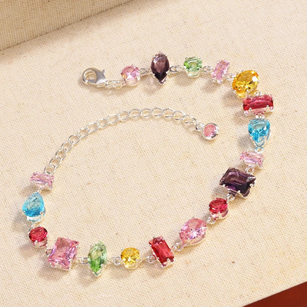 Brand 18K Gold Plated New Luxury Colourful Crystal Zircon Necklace For Women Fashion Party Jewelry Accessories Ladies Jewellery    Home Decor Supply | Online Retail | ShoreShopper.com