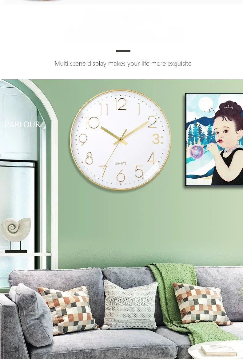 8 Inch Easy To Read Wall Clock Classic Elegant Modern Silent Quartz Clocks for Living Room Bedroom Office Study    Home Decor Supply | Online Retail | ShoreShopper.com