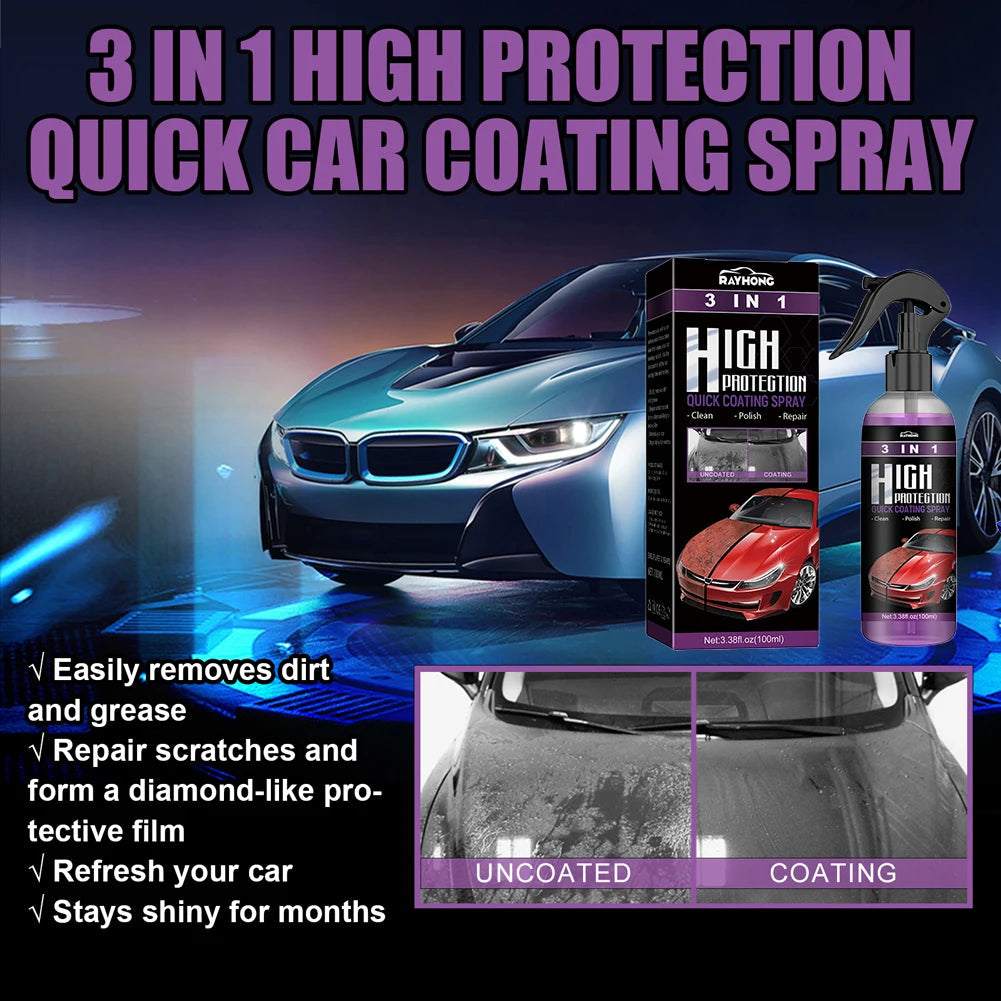 3 In 1 Car Ceramic Coating Spray High Protection Shine Armor Ceramic Car Wash Car Shield 30/100ml Polishing Spraying Wax Tools    Home Decor Supply | Online Retail | ShoreShopper.com