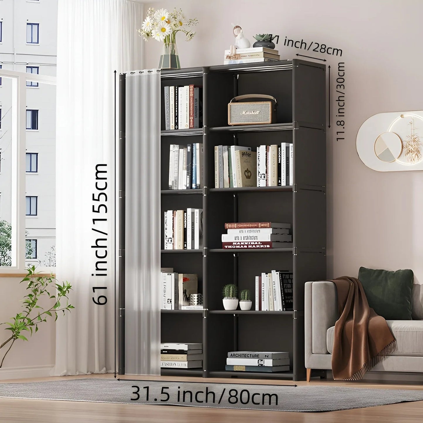6 Layers Simple Wardrobe Portable Clothes Toys Organizer Dustproof Double Row High Capacity Partition Bookshelf Bedroom Cabinet    Home Decor Supply | Online Retail | ShoreShopper.com