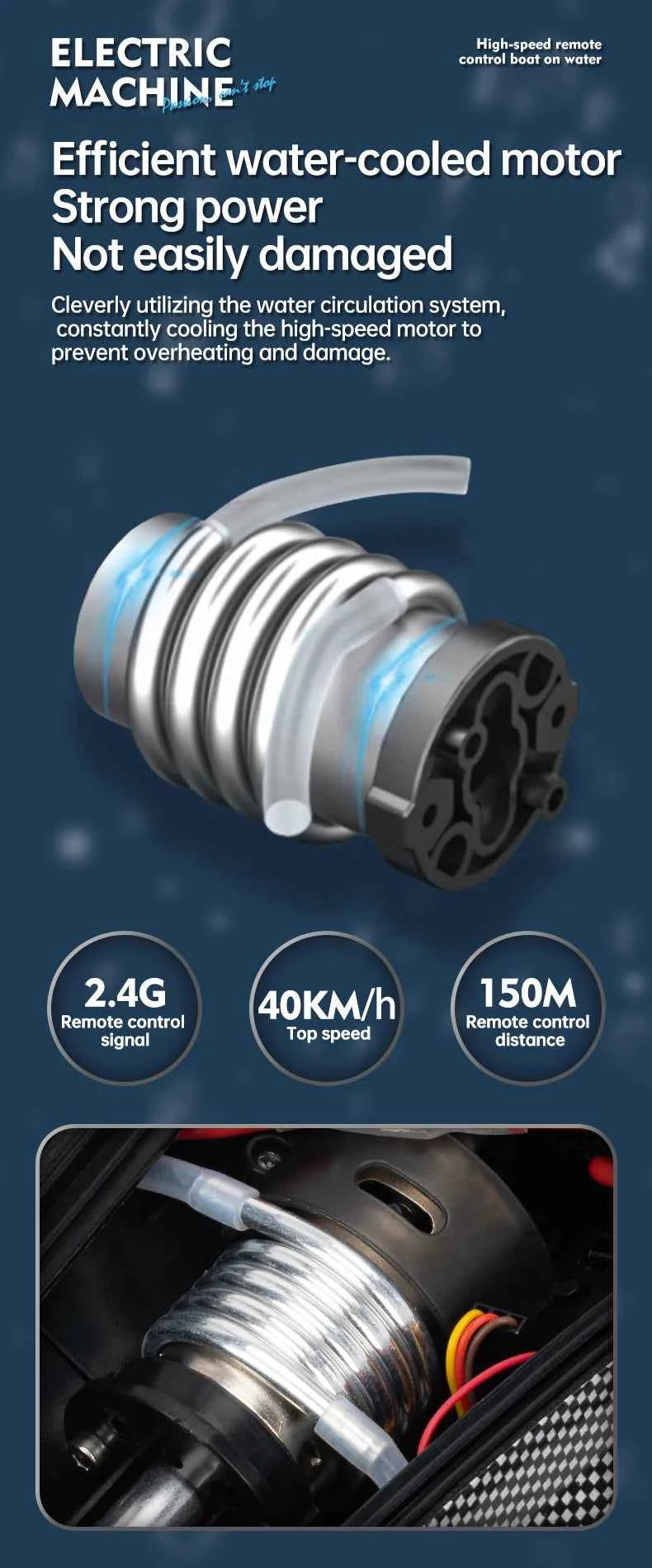 RC de Carreras Alta Velocidad 25Km/h | Resistente al Agua Recargable, Lancha Rápida, Regalo para Niños