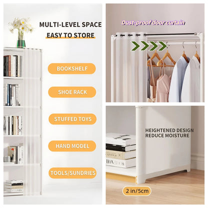 6 Layers Simple Wardrobe Portable Clothes Toys Organizer Dustproof Double Row High Capacity Partition Bookshelf Bedroom Cabinet    Home Decor Supply | Online Retail | ShoreShopper.com