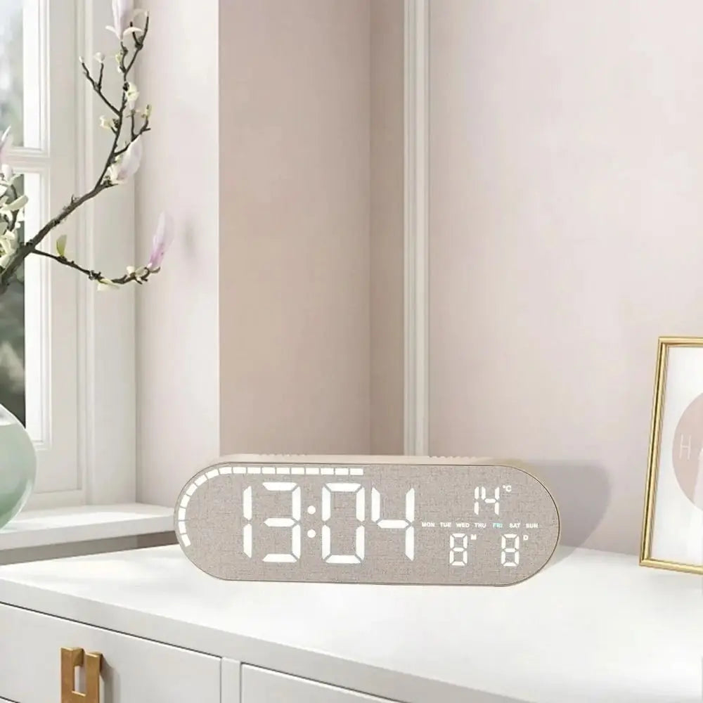 Minimalist Design Digital Wall Clock Silent Operation Nordic Style Alarm Clock Temperature Date Display Hanging Mount    Home Decor Supply | Online Retail | ShoreShopper.com