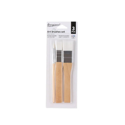 Art Paint 3/6pcs Painting Brush Set Professional Different Shape Watercolor Gouache Oil Brush Set Flat Tip Head Wooden Handle    Home Decor Supply | Online Retail | ShoreShopper.com