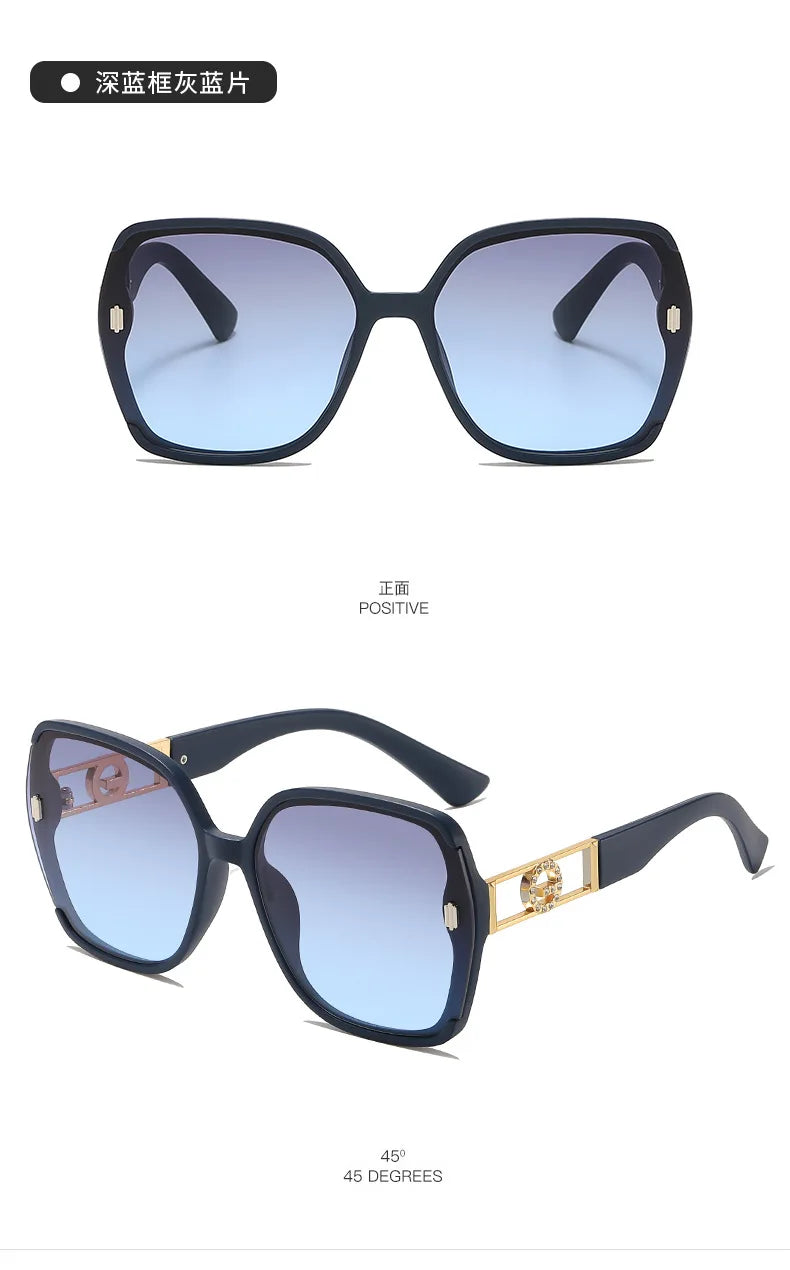 Fashion Square Frame Sunglasses Anti-UV Travel Accessories Popular Sunglasses Beach Eye Protection Shades Glasses Summer Decor    Your Coastal Marketplace | Shoreshopper.com