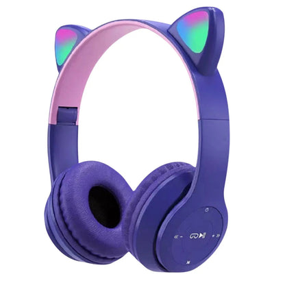 Wireless Headphones Cat Ear Gaming Headset Glow Light Bluetooth-Compatible Helmets Cute Over-Ear Headsets for Kids and Adult    Home Decor Supply | Online Retail | ShoreShopper.com